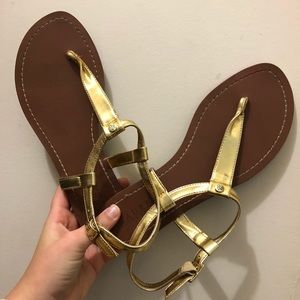 Gold Ralph Lauren sandals, size 8